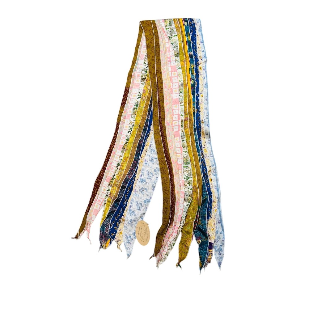 Art‎ Studio Company Recycled Sari Silk Cotton Rayon Scarf Multi Color OS